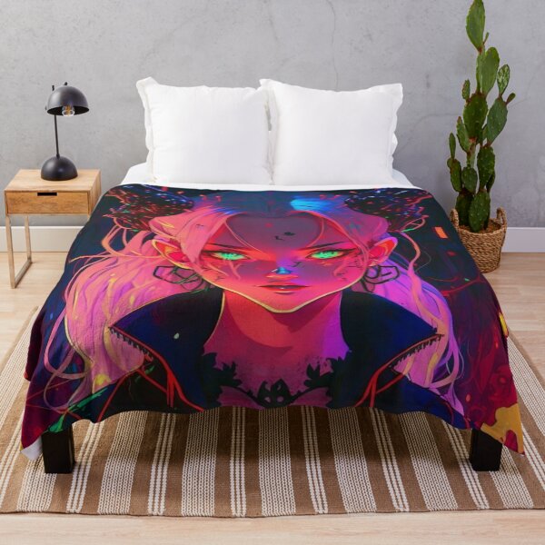 Item preview, Anime Dark Girl Futuristic Neon Colors - Trending designed and sold by Dualism619.