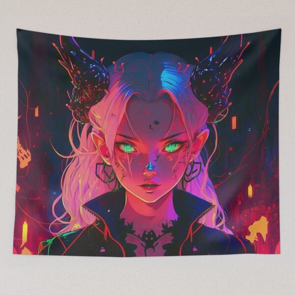 Item preview, Anime Dark Girl Futuristic Neon Colors - Trending  designed and sold by Dualism619.
