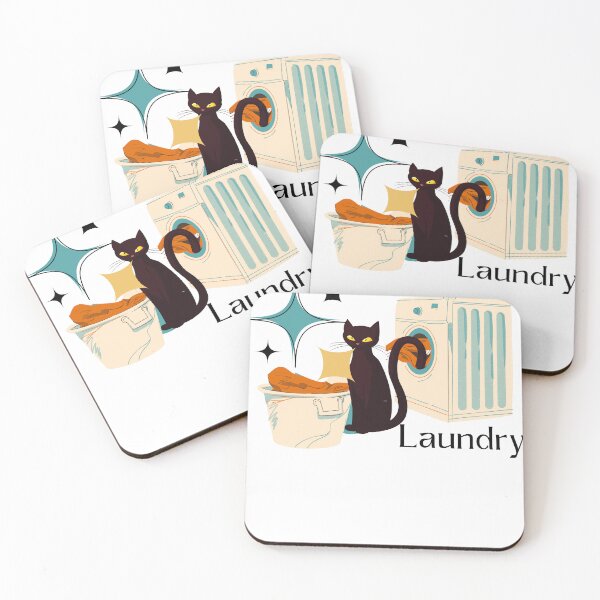 Item preview, Mid Century Modern Laundry Room Print w/Cat designed and sold by uhnotsocool.