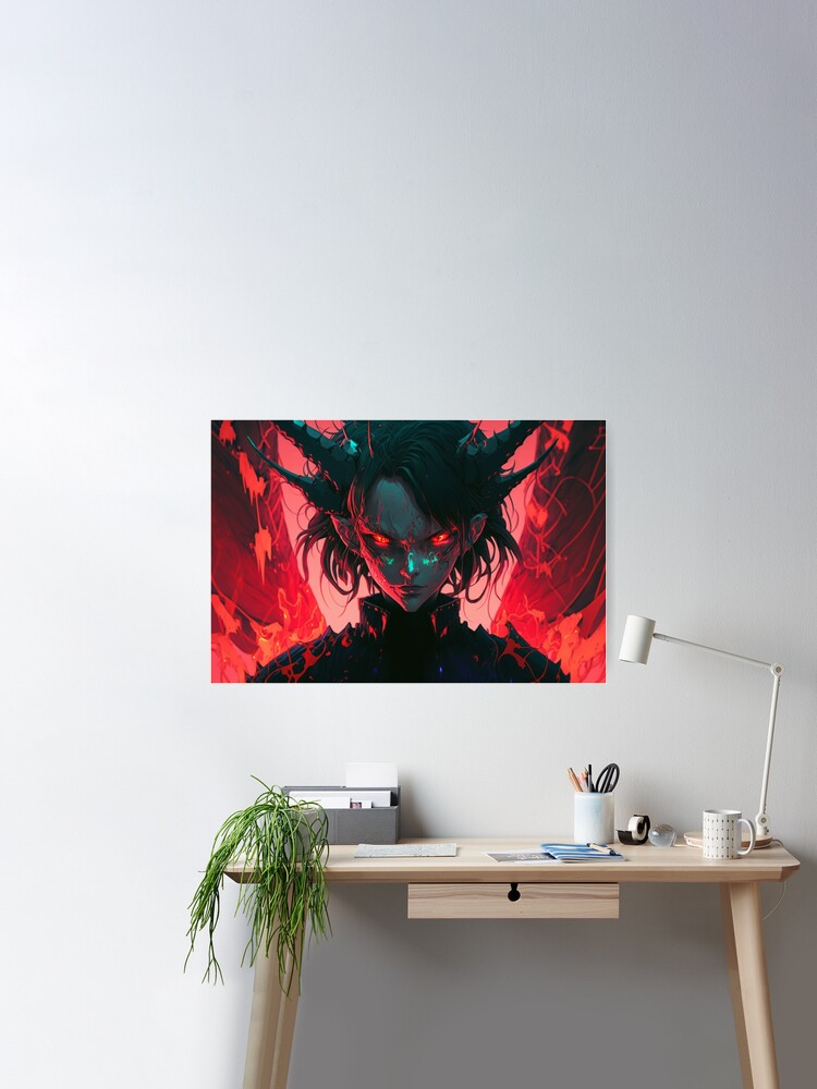 Witspace Anime Boy Dark Power Canvas Art Poster and Wall Art