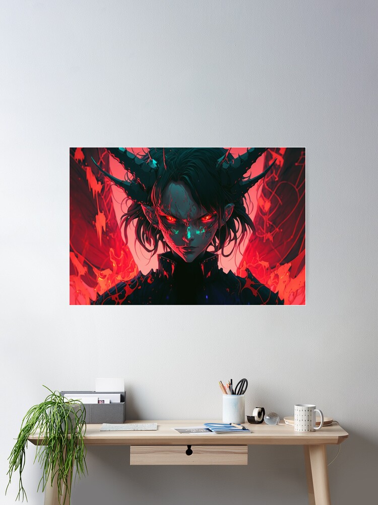 Witspace Anime Boy Dark Power Canvas Art Poster and Wall Art