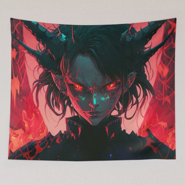 Item preview, Anime Dark Satanic Boy Futuristic Neon Colors - Trending designed and sold by Dualism619.