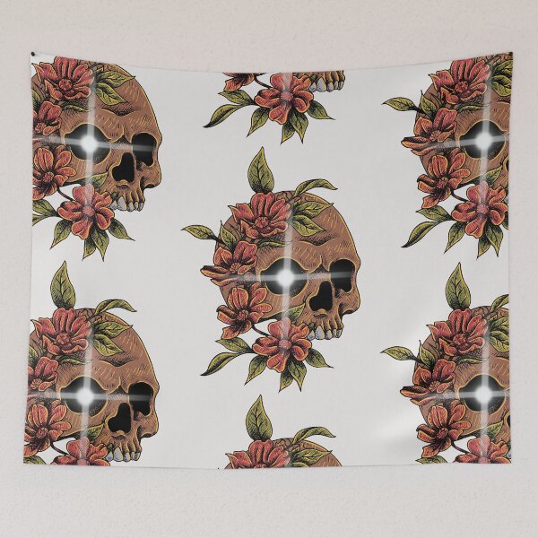 Item preview, Skull in flowers designed and sold by Simo0455.