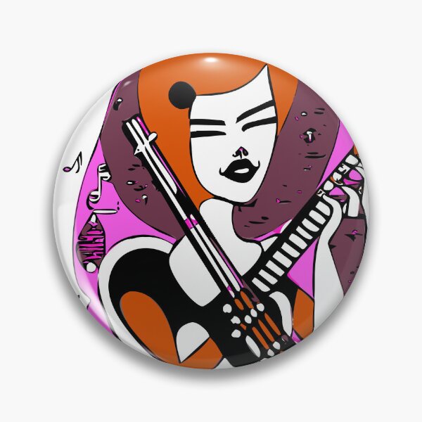 Item preview,  "The Violin-Playing Woman with a Fuchsia Pink Musical Background" designed and sold by FunnyShopGirl.