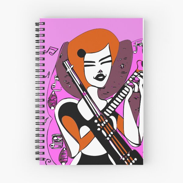 Item preview,  "The Violin-Playing Woman with a Fuchsia Pink Musical Background" designed and sold by FunnyShopGirl.
