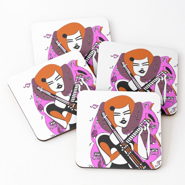 Item preview,  "The Violin-Playing Woman with a Fuchsia Pink Musical Background" designed and sold by FunnyShopGirl.