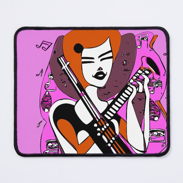 Item preview,  "The Violin-Playing Woman with a Fuchsia Pink Musical Background" designed and sold by FunnyShopGirl.