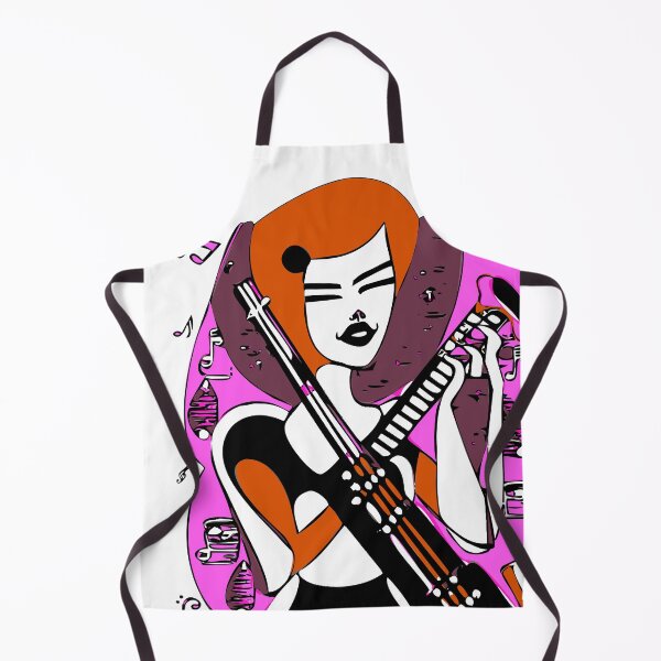 Item preview, "The Violin-Playing Woman with a Fuchsia Pink Musical Background" designed and sold by FunnyShopGirl.