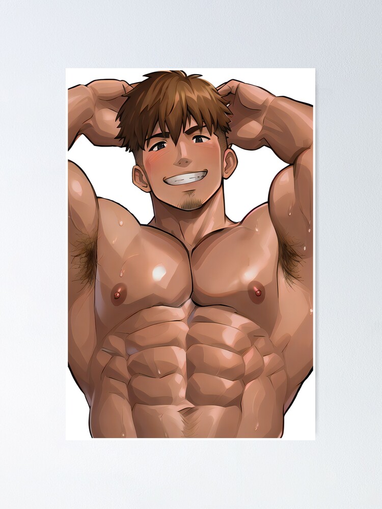 Muscular Anime Boy Poster for Sale by baraclub