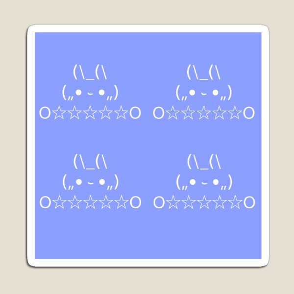 Item preview, bunny 5 stars in white kaomoji blue x4 designed and sold by lostfocus96.