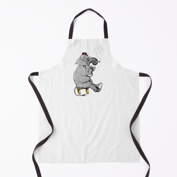 Item preview, smoking elephant cartoon (white) designed and sold by Madame Memento.