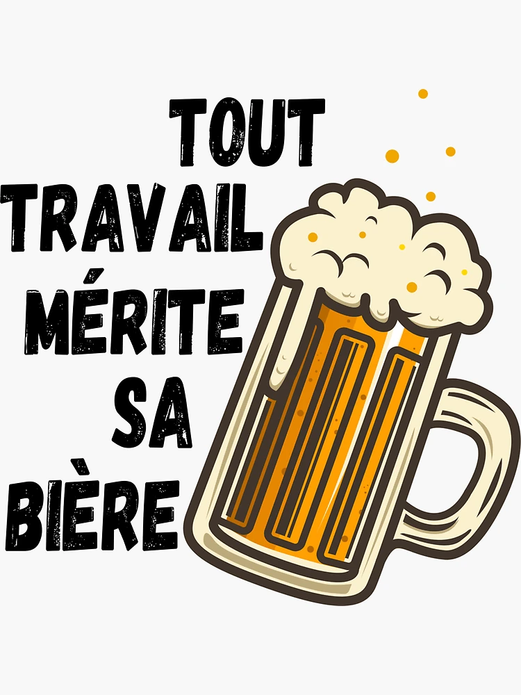 Mug Coeur Tout travail mérite sa bière, humour, citations - Benichan