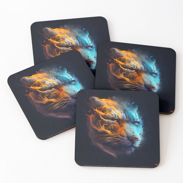 Item preview, Dream-like portrait of a tiger's head designed and sold by wonderblue.