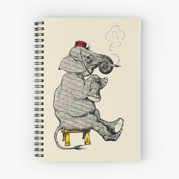 Item preview, smoking elephant cartoon (cream) designed and sold by Madame Memento.