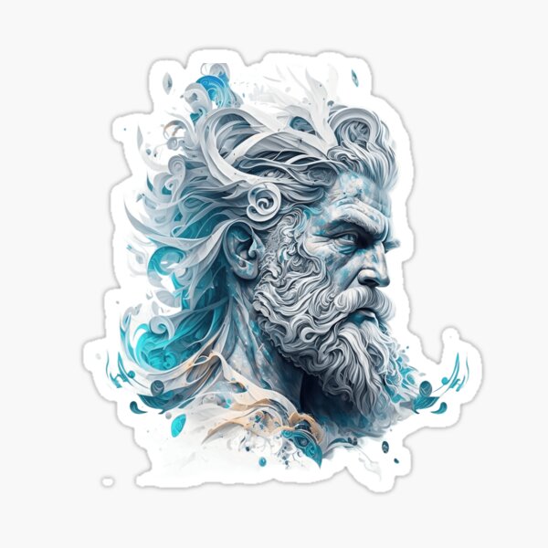 Poseidon Greek Mythology Sticker by Me - Pixels