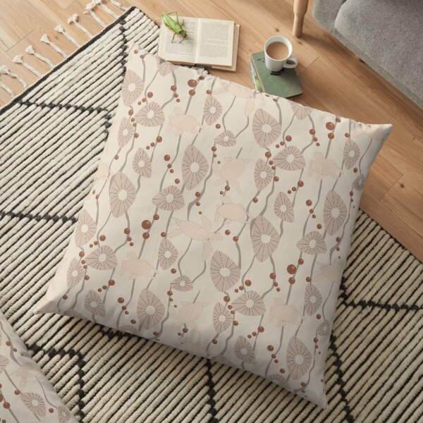 Swimming Turtles creamy Floor Pillow