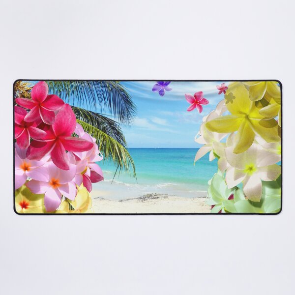 Item preview, Tropical Beach and Exotic Plumeria Flowers designed and sold by BluedarkArt.