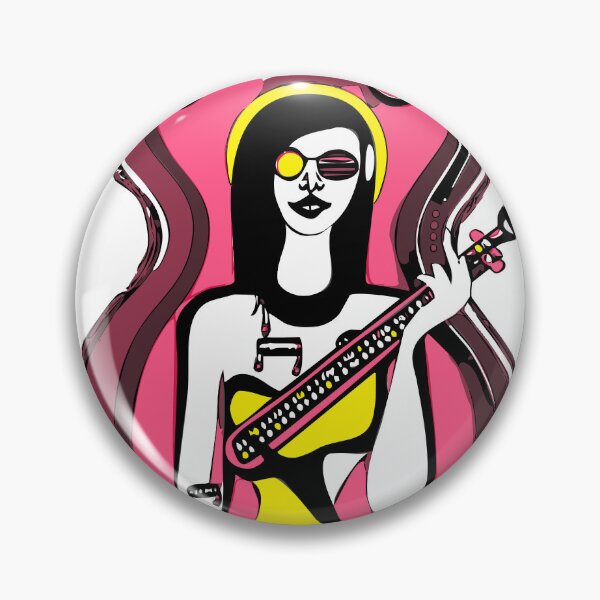 Item preview, "The Yellow-Dressed Electronic Piano Player with Round Glasses" designed and sold by FunnyShopGirl.