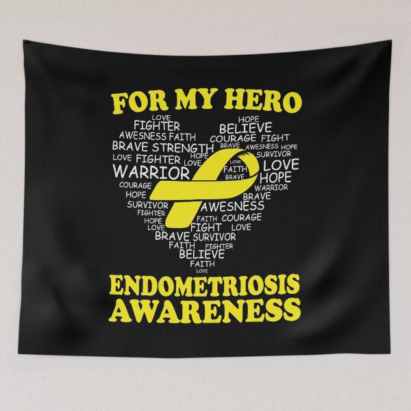 Item preview, For My Hero Endometriosis Awareness Ribbon Heart designed and sold by Adolfo114.