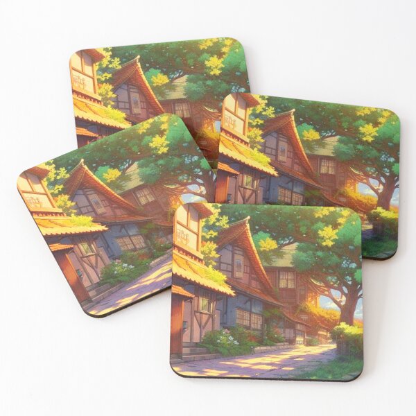Item preview, peaceful village anime aesthetic scenery designed and sold by hedoniism-shop.