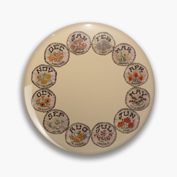 Item preview, 12 months of the year - Birth Flower chart. Vintage embroidery designed and sold by EveryDayDabble.