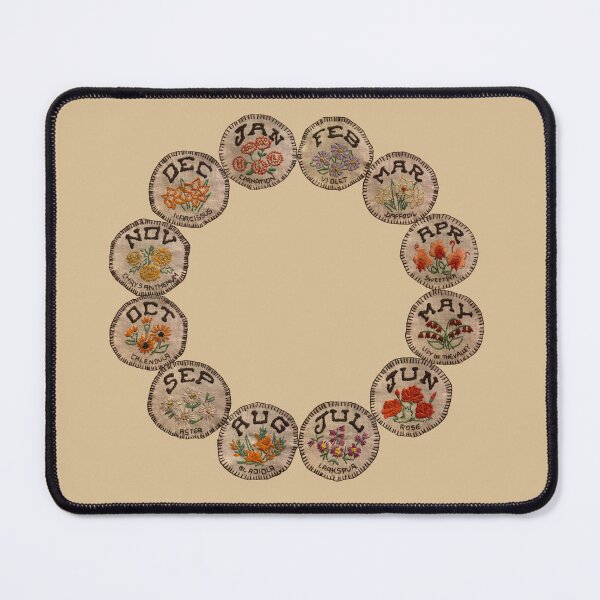 Item preview, 12 months of the year - Birth Flower chart. Vintage embroidery designed and sold by EveryDayDabble.