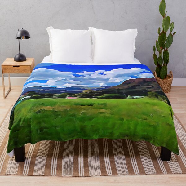 Item preview, Beautiful Blue skies and clouds over a Rural Mountain Painting designed and sold by Reubens-Art.