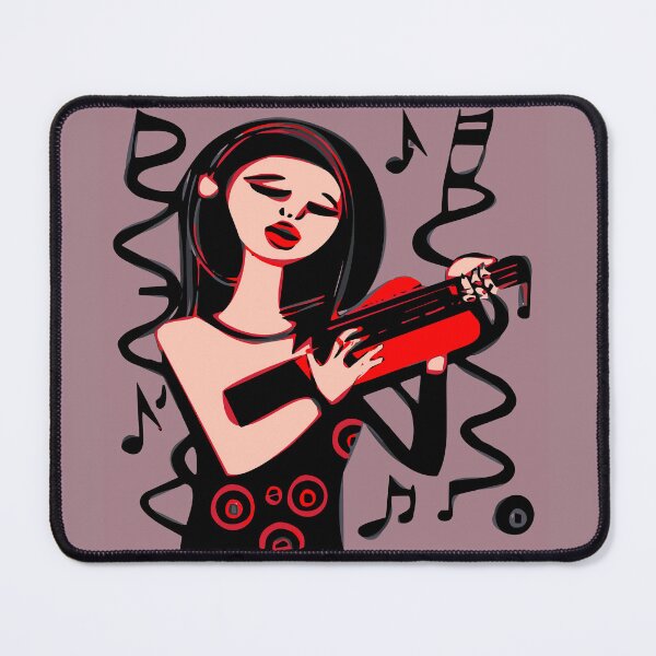 Item preview, "The Hand-Held Ukulele Player in Black" designed and sold by FunnyShopGirl.