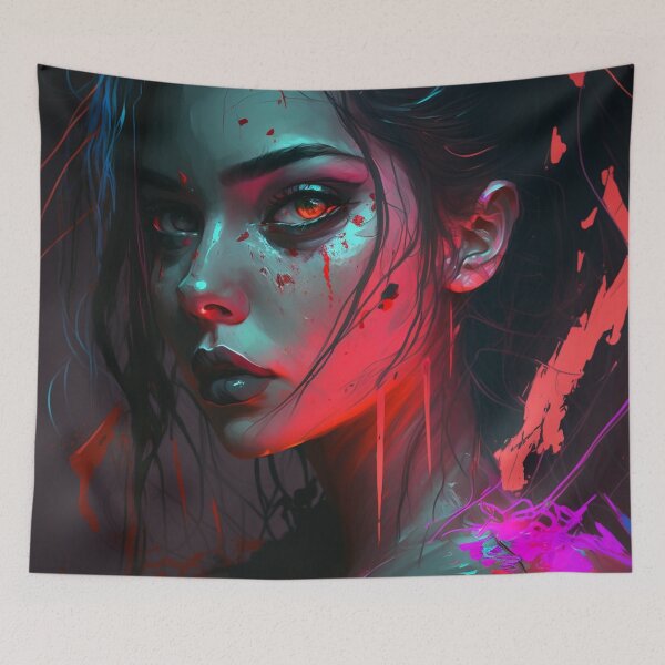 Item preview, Horror Girl Power with Neon colors - Trending designed and sold by Dualism619.