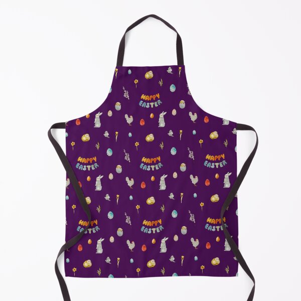 Item preview, Happy Easter title rabbit cute watercolor pattern violet designed and sold by Yana Mustafina | Boho Soulful Designs.