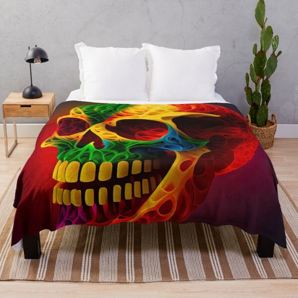 Item preview, Large format Chilli Skull psycho colors designed and sold by AiArtestry.