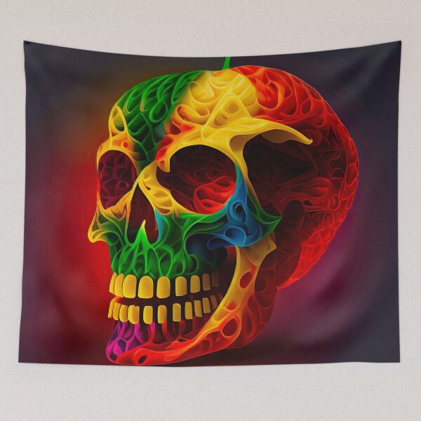 Item preview, Large format Chilli Skull psycho colors  designed and sold by AiArtestry.