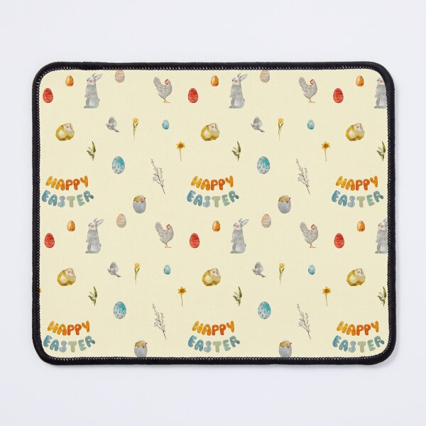 Item preview, Happy Easter title rabbit cute watercolor pattern beige designed and sold by Yana Mustafina | Boho Soulful Designs.
