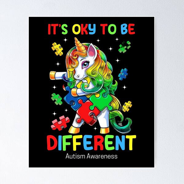 TeeShirtPalace | It's Ok To Be Different Autism Awareness Poster