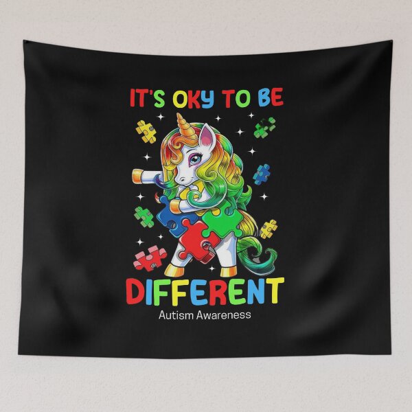 Item preview, IT's ok to be different cute unicorn Autism Awareness designed and sold by Smile Shop ⭐⭐⭐⭐⭐.