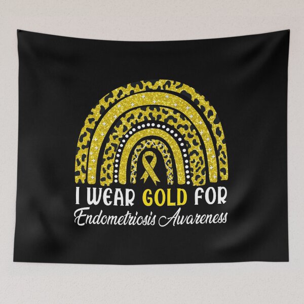 Item preview, I Wear Gold For Endometriosis Awareness Rainbow Leopard designed and sold by Adolfo114.
