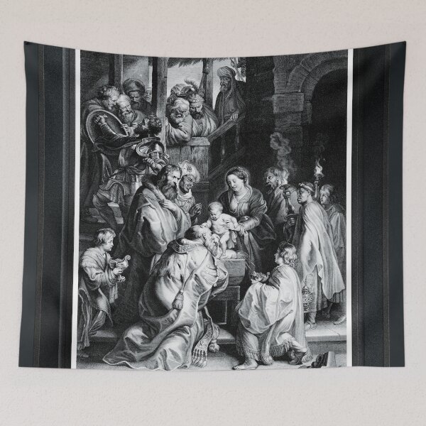 Item preview, The Adoration of the Magi with Torches by Nicolaes Lauwersi Remastered Xzendor7 Classical Art Old Masters Reproductions designed and sold by Xzendor7 Digital Art Creations.