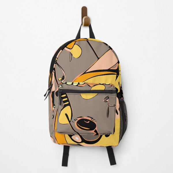 Item preview, "The Black and Yellow Guitarist against a abstract Background" designed and sold by FunnyShopGirl.