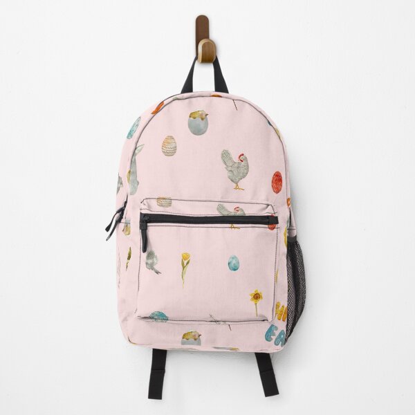 Item preview, Happy Easter title rabbit cute watercolor pattern pink designed and sold by Yana Mustafina | Boho Soulful Designs.