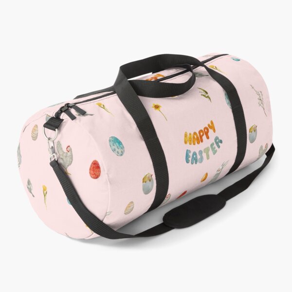 Item preview, Happy Easter title rabbit cute watercolor pattern pink designed and sold by Yana Mustafina | Boho Soulful Designs.