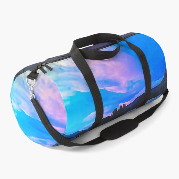 Item preview, A Hiker and nature lovers paradise. Beautiful Sunset with Clouds, Blue skies and a hint of pink above a Mountain Painting designed and sold by Reubens-Art.