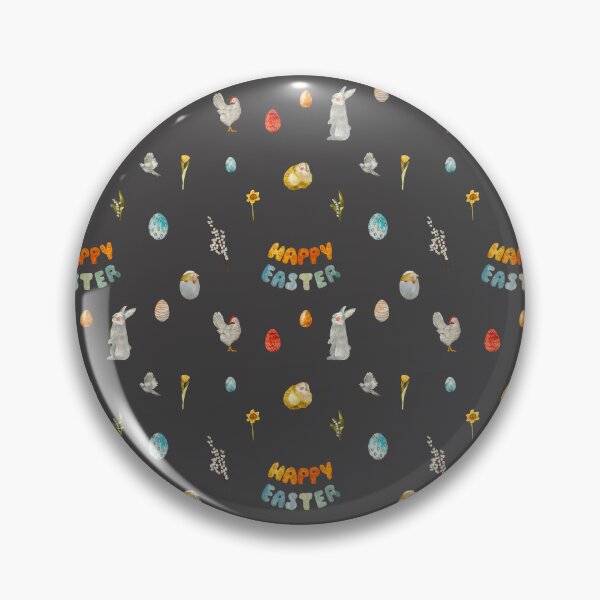 Item preview, Happy Easter title rabbit cute watercolor pattern grey designed and sold by Yana Mustafina | Boho Soulful Designs.