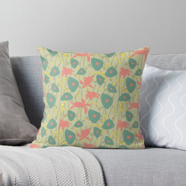 Retro Turtles Throw Pillow