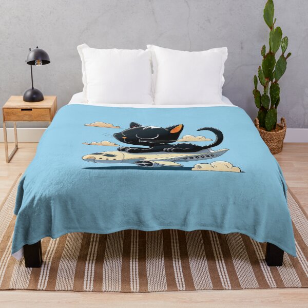 Item preview, Funny Black Cat is Flying on the Plane designed and sold by KOTOdesign.