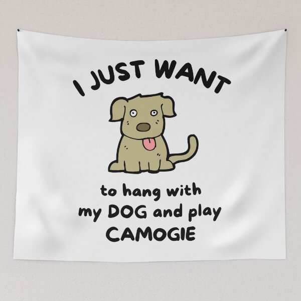 Item preview, I just want to hang with my dog and play camogie designed and sold by TheGreenGoat.