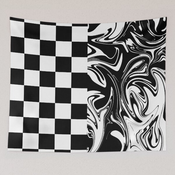 Item preview, Checks and Swirls - Black and White designed and sold by LAEC-Shop.