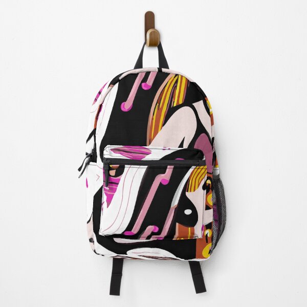 Item preview, "The Guitarist with a Black and Fuchsia Dress against an Abstract Background" designed and sold by FunnyShopGirl.
