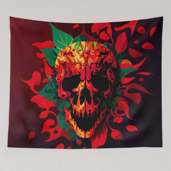 Item preview, Abstract Carolina reaper chilli skull  designed and sold by AiArtestry.