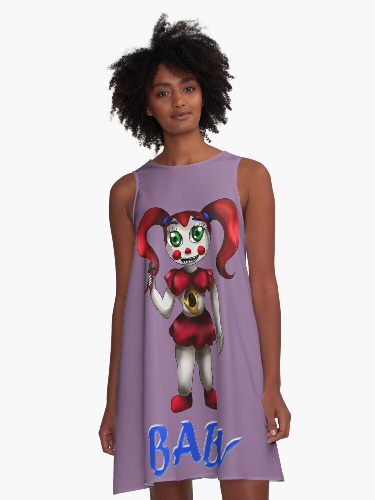 Sister Location Circus Baby A Line Dress By Thevioletwitch Redbubble