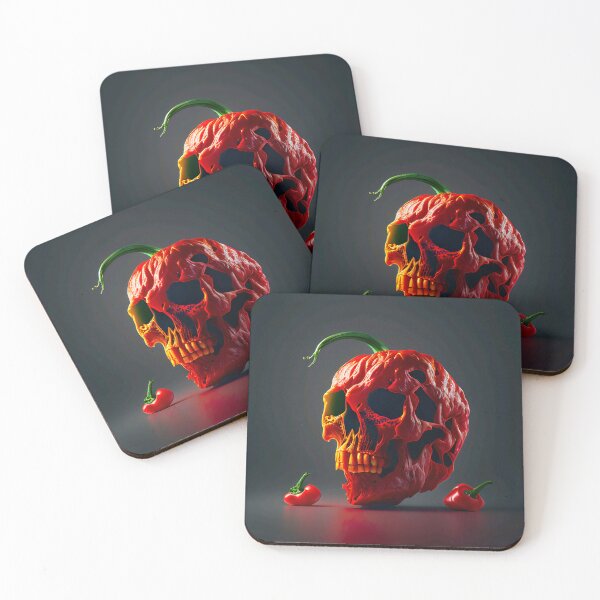 Item preview, Carolina Reaper chilli skull theme large format  designed and sold by AiArtestry.